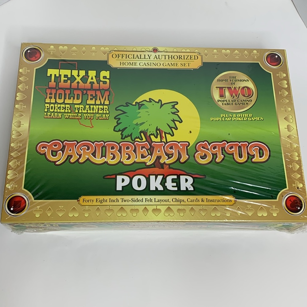 Boardgame | Caribbean Stud Texas Hold Em’ POKER Game | Las Vegas Home Casino Set